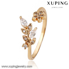 13775 Mode neuesten Zirkonia Blatt Schmuck Fingerring in 18 Karat Gold - Plated